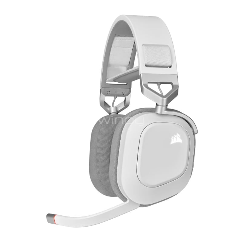 Audífonos Gamer Corsair HS80 RGB Wireless (Dongle USB, Dolby Atmos, Blanco)