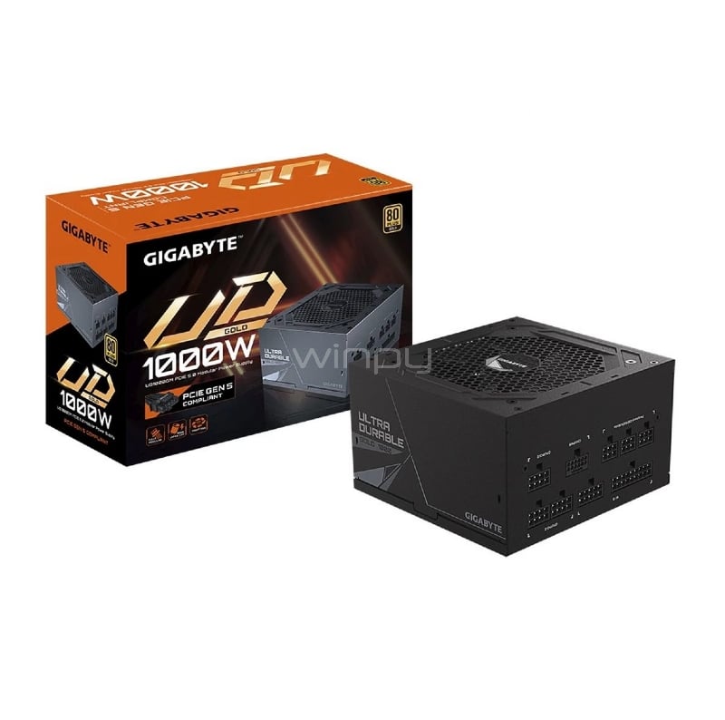 Fuente de Poder Gigabyte GP-UD1000GM PG5 de 1000W (Full Modular, Certificada 80+ Gold, ATX)