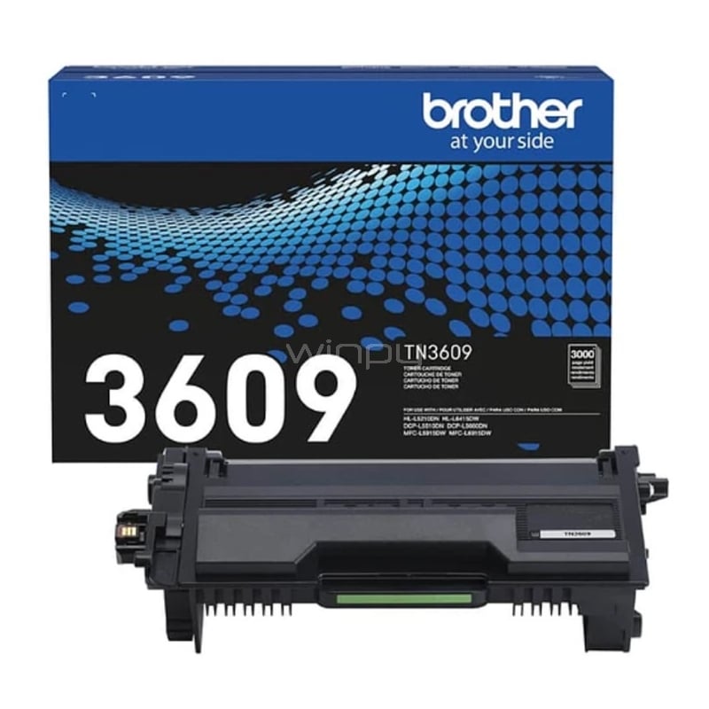Tóner Original Brother TN-3609 (3.000 páginas, Negro)