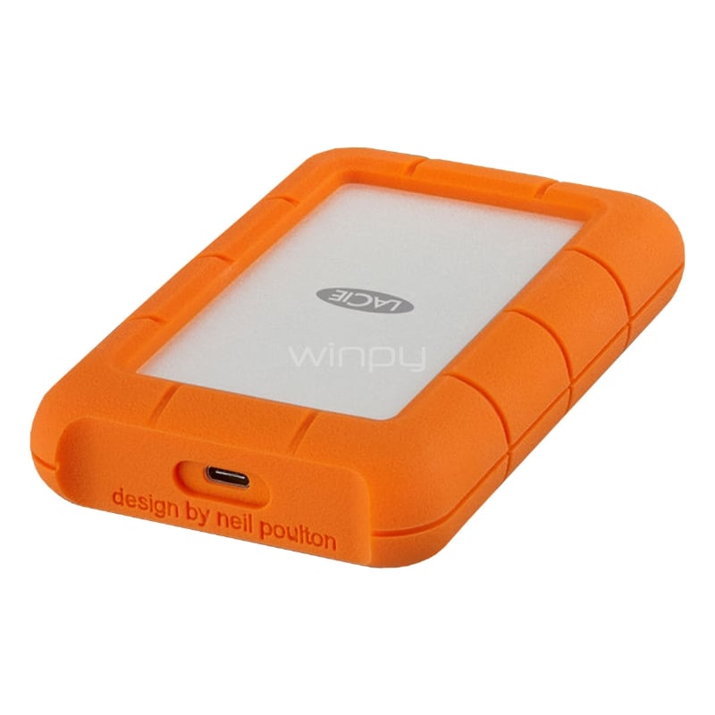 Disco Duro Externo LaCie Rugged USB-C de 5TB (USB-C, Hasta 130MB/s, Incluye Rescue x 2 años)