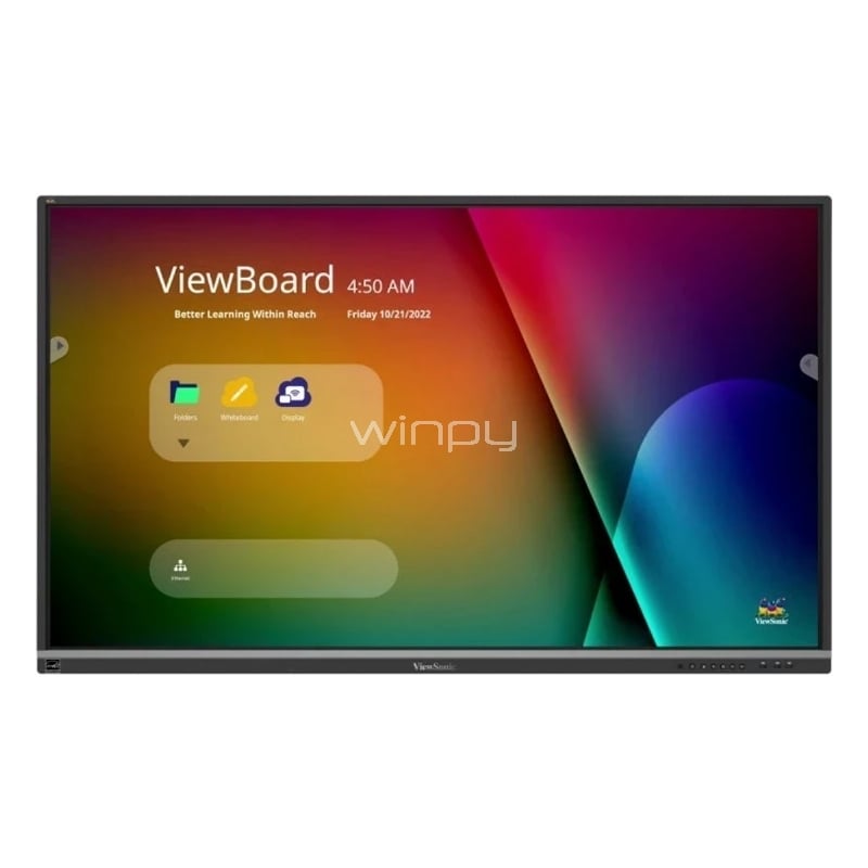 Pantalla interactiva ViewSonic ViewBoard IFP6550-5A de 65“ (IPS, 4K, Táctil 20 puntos, HDMI, Android)