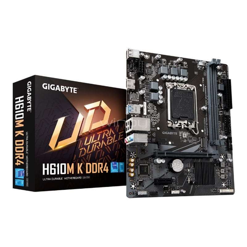 Placa Madre Gigabyte H610M K DDR4 (LGA1700, DDR4 2133/3200MHz, M.2