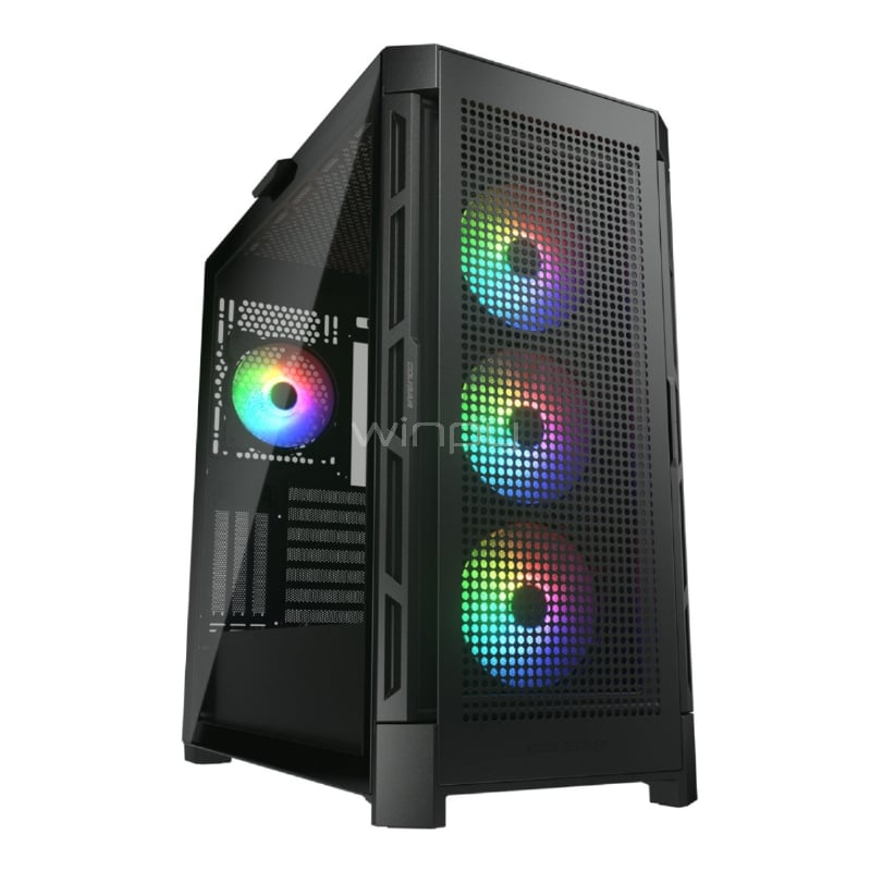 Gabinete Gamer Cougar Duoface Pro RGB (E-ATX, Vidrio Templado, 4 Ventiladores, Negro)