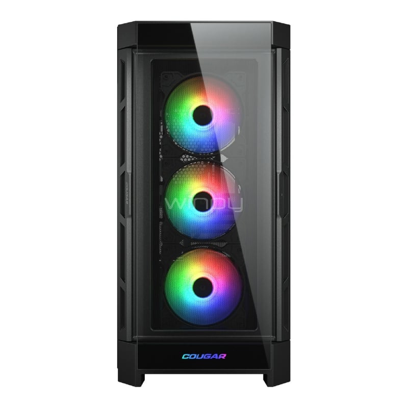 Gabinete Gamer Cougar Duoface Pro RGB (E-ATX, Vidrio Templado, 4 Ventiladores, Negro)