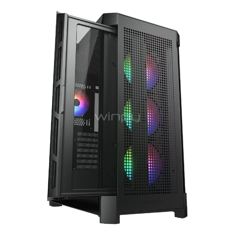 Gabinete Gamer Cougar Duoface Pro RGB (E-ATX, Vidrio Templado, 4 Ventiladores, Negro)