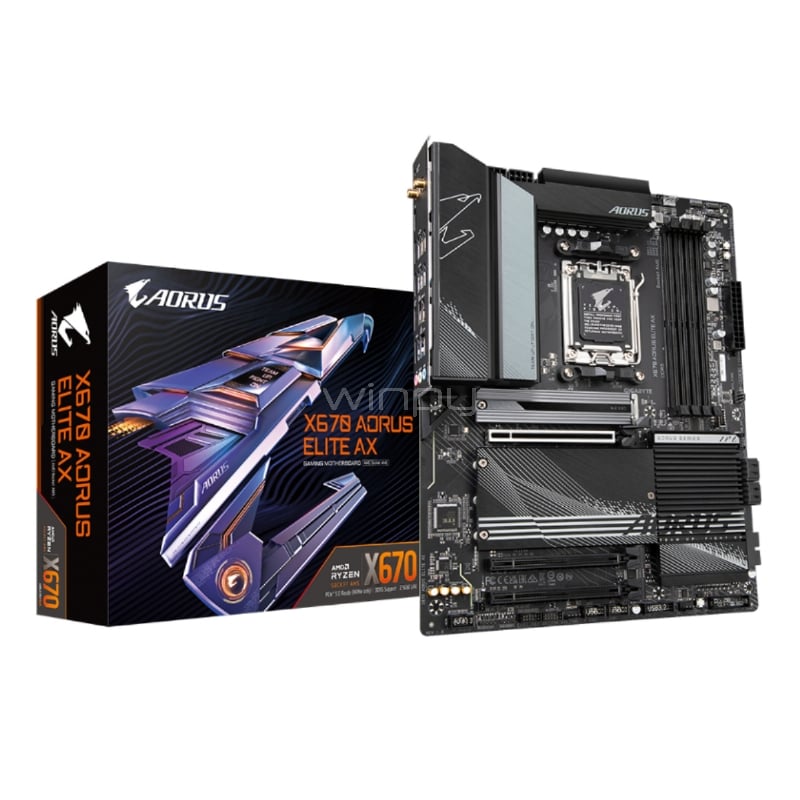 Placa Madre Gigabyte X670 AORUS ELITE AX (AM5, DDR5 4400/8000MHz, M.2 x3, ATX)