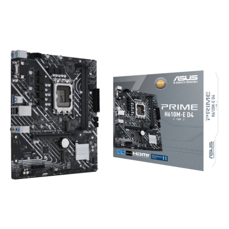 Placa Madre Asus PRIME H610M-E D4-CSM (LGA1700, DDR4 2133/3200MHz, M.2 x2, ATX)