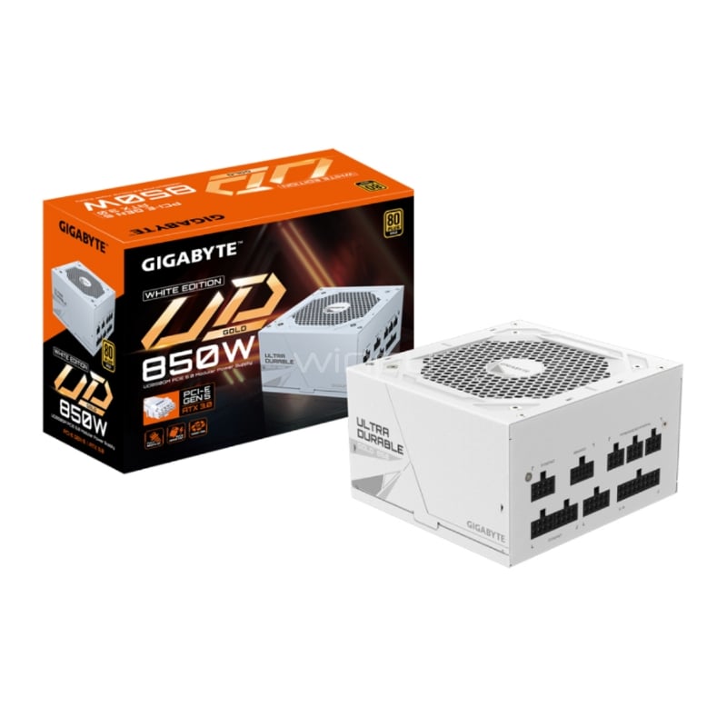 Fuente de Poder Gigabyte UD850GM PG5W de 850W (Full Modular, Certificación 80+ Gold, ATX)