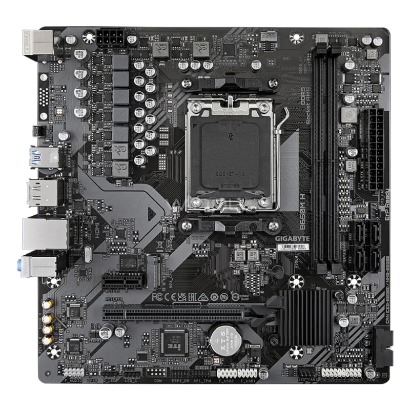 Placa Madre Gigabyte B650M H (AM5, DDR5 4400/6400MHz, M.2, MicroATX)
