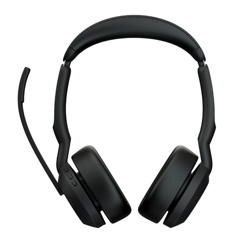 Audífonos Jabra Evolve2 55 con Base de Carga (SafeTone, Dongle USB-C, Negro)