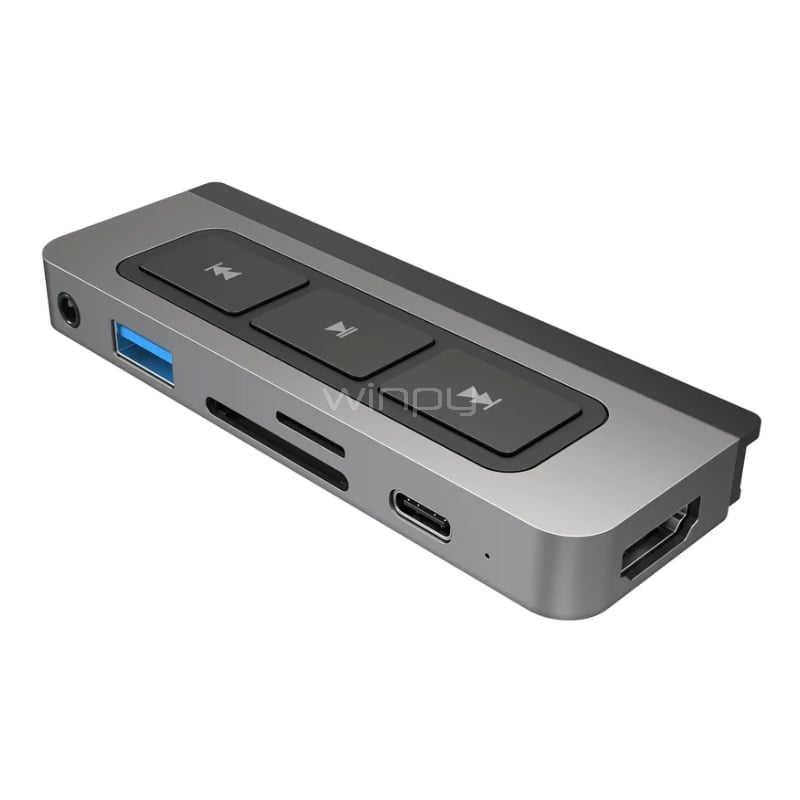 Adaptador Multipuerto Hub HyperDrive 6-1 USB-C (para iPad Pro y Air Hyper gris)