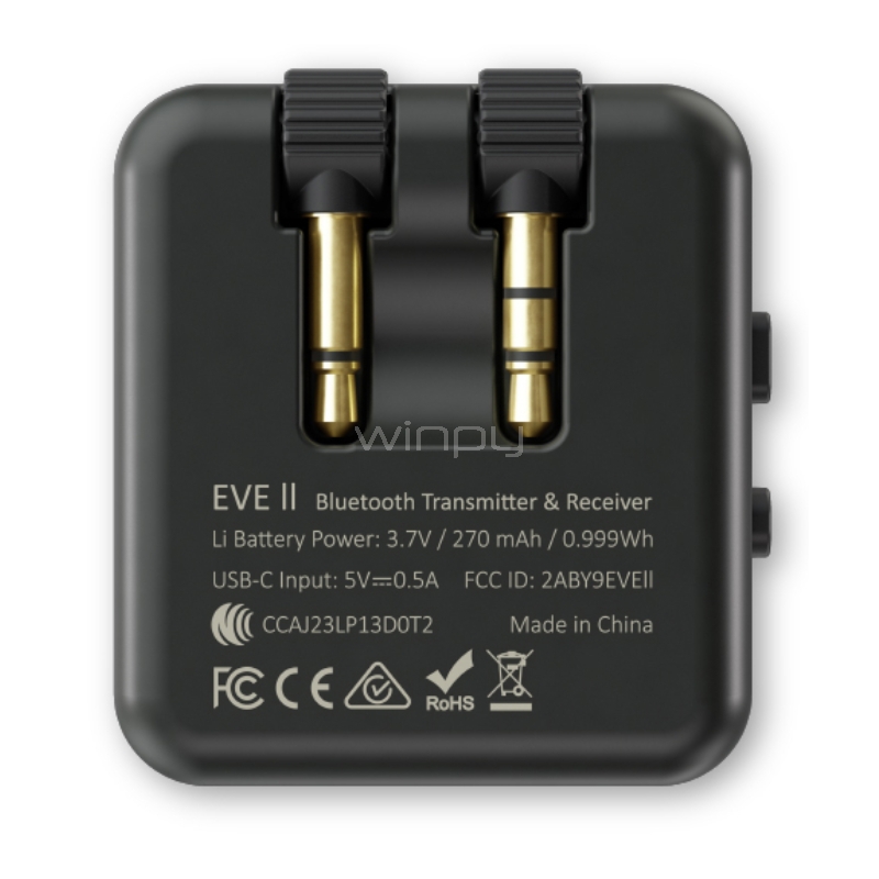 Transmisor de Audio Adam Elements EVE II para Airpods (Negro)