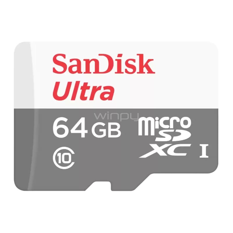 Tarjeta MicroSD SanDisk Ultra de 64GB (hasta 100 MB/s, UHS-I, Class 10)