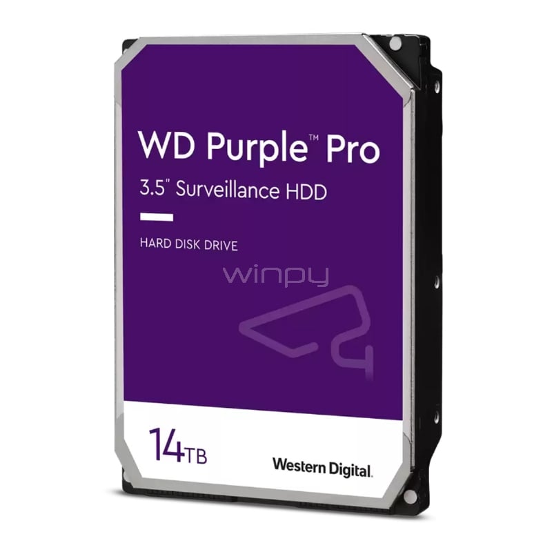Disco Duro Western Digital Purple de 14TB (3.5“, SATA, 5400rpm, Caché 256MB)