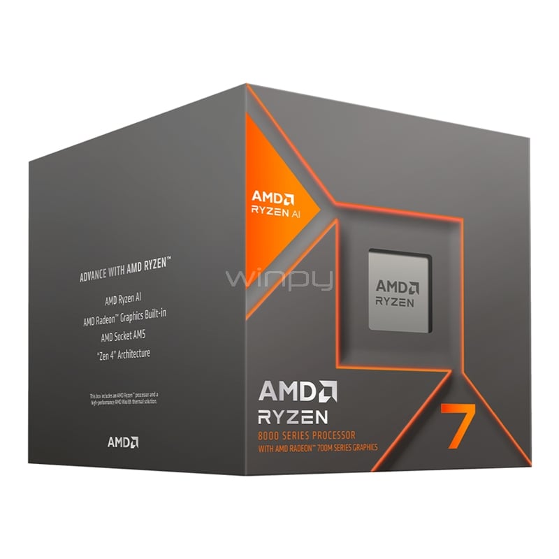 Procesador AMD Ryzen 7 8700G (AM5, 8 Cores, 16 Hilos, 4.2/5.1GHz, 16MB de Caché)
