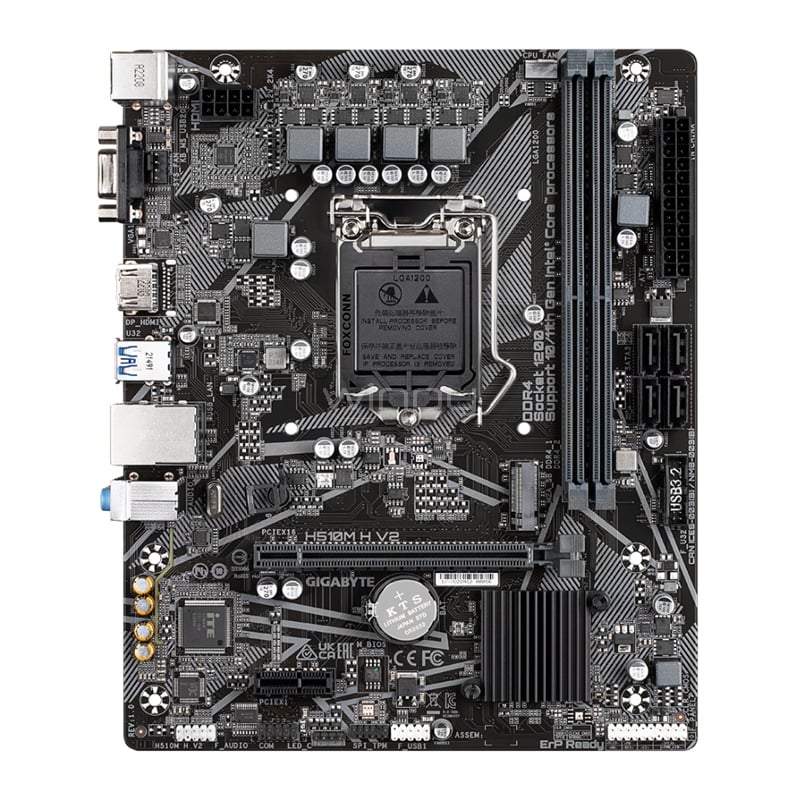 Placa Madre Gigabyte H510M H V2 (LG1200, DDR4 2133/3200MHz, M.2, MicroATX)