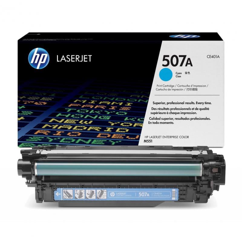 Cartucho de tóner Original HP 507A (Cian, 6.000 paginas)