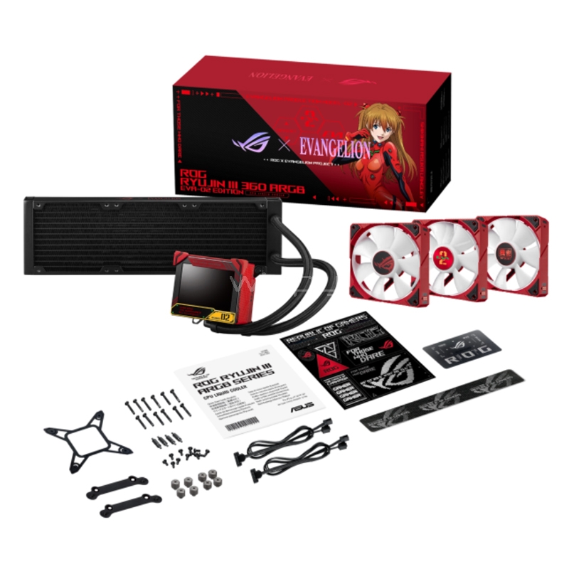 Refrigeración Líquida ASUS ROG Ryujin III 360 ARGB EVA-02 EDITION (LGA1700/AM5, 120mm x3, 3600rpm)