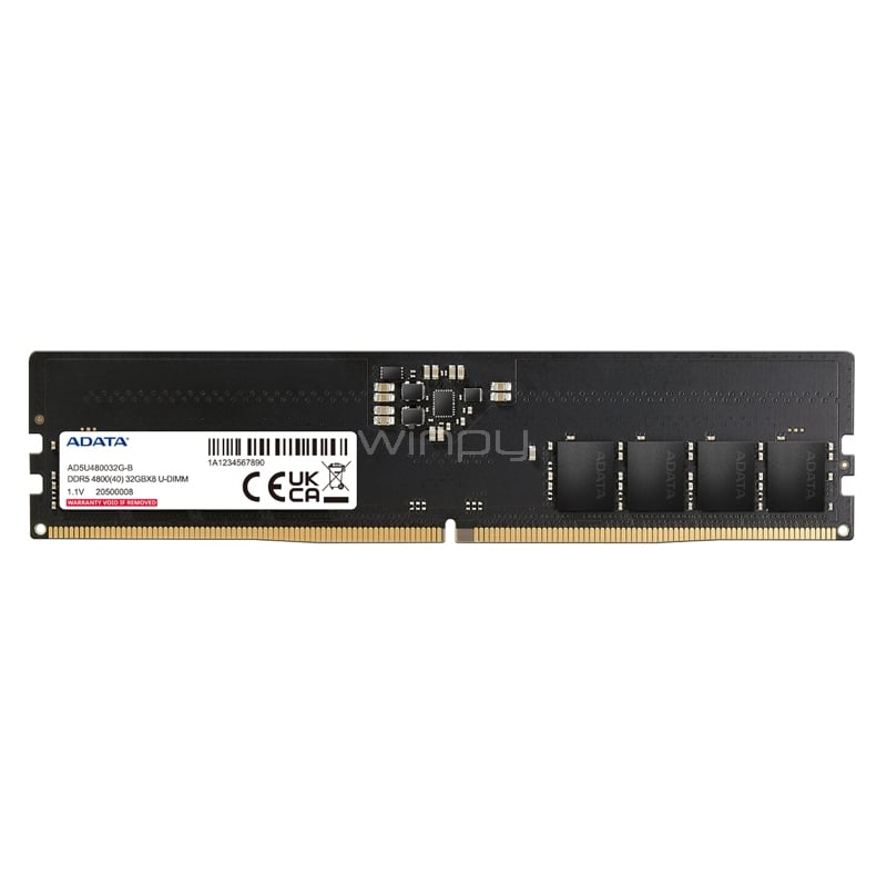 Memoria RAM ADATA de 16GB (DDR5, 4800MHz, DIMM, 1.1V)