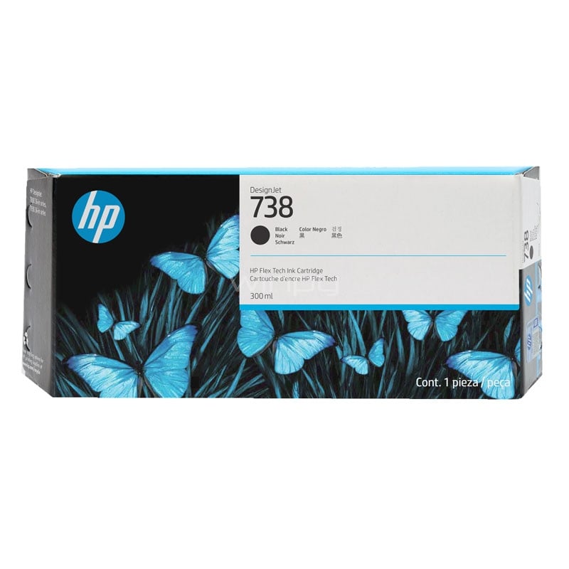Cartucho de Tinta HP Designet 738 (300ml, Negro)