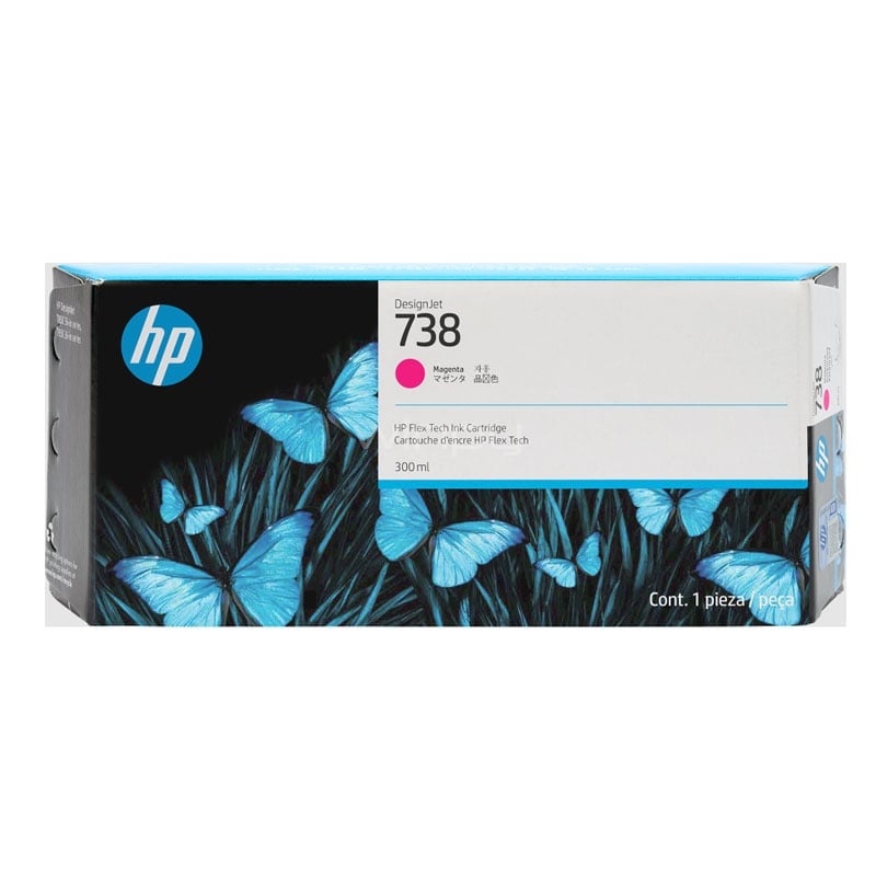Cartucho de Tinta HP Designet 738 (300 ml, Magenta)
