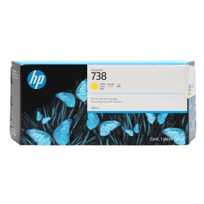 Cartucho de Tinta HP Designet 738 (300 ml, Amarillo)