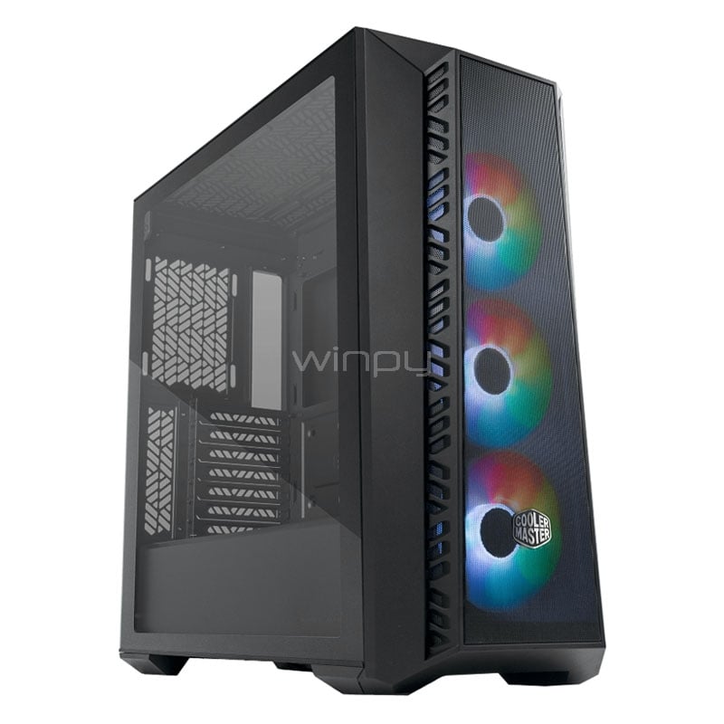 Gabinete Cooler Master MasterBox 520 Mesh Black (ATX, Vidrio Templado, 3 ventiladores ARGB)