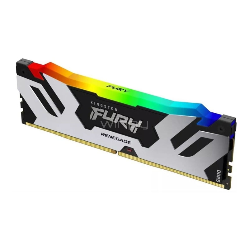 Memoria RAM Kingston Fury Renegade RGB Silver de 24GB (DDR5, 6400MHz, CL32, DIMM)