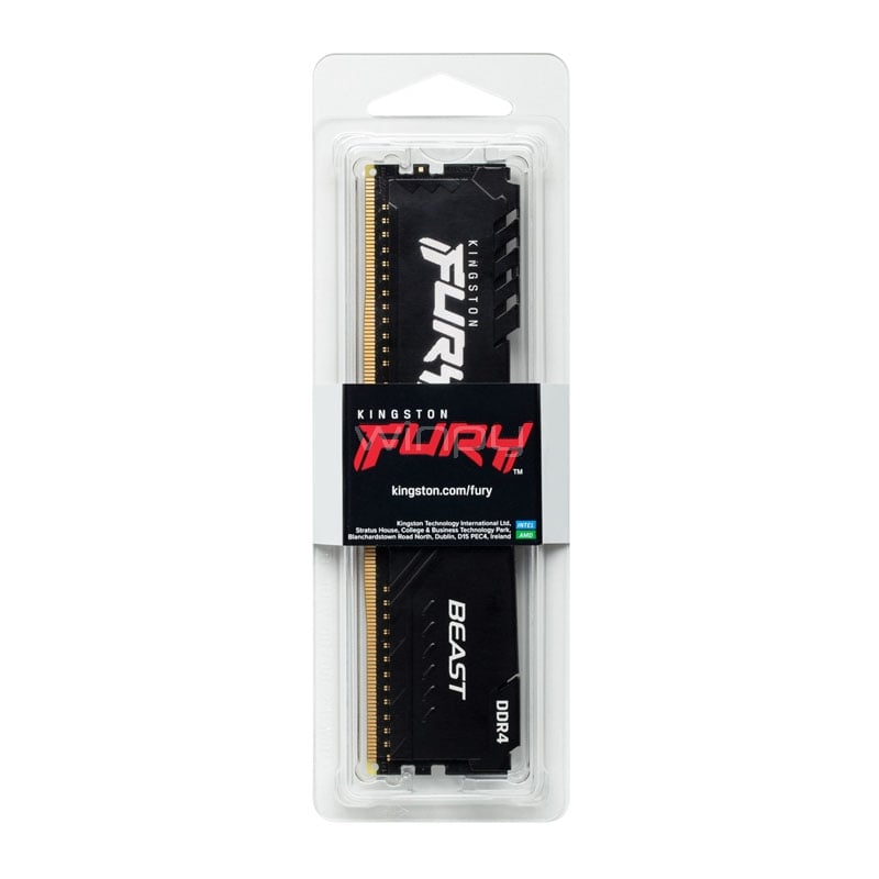 Memoria RAM Kingston FURY Beast Black de 16GB (DDR4, 3600MHz, CL18, DIMM)