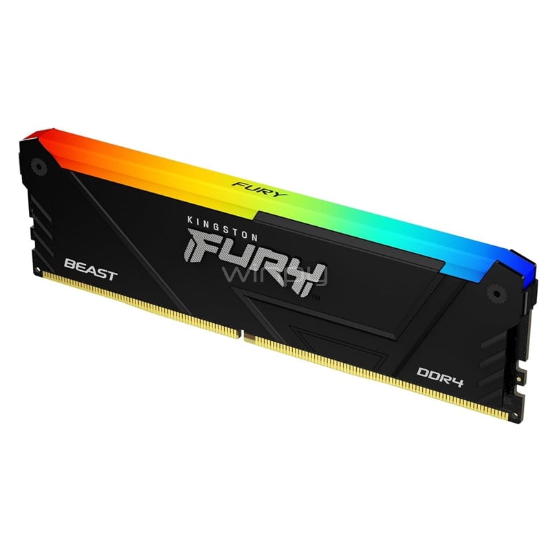 Memoria RAM Kingston FURY Beast RGB de 8GB (DDR4, 2666MHz, CL16, DIMM)