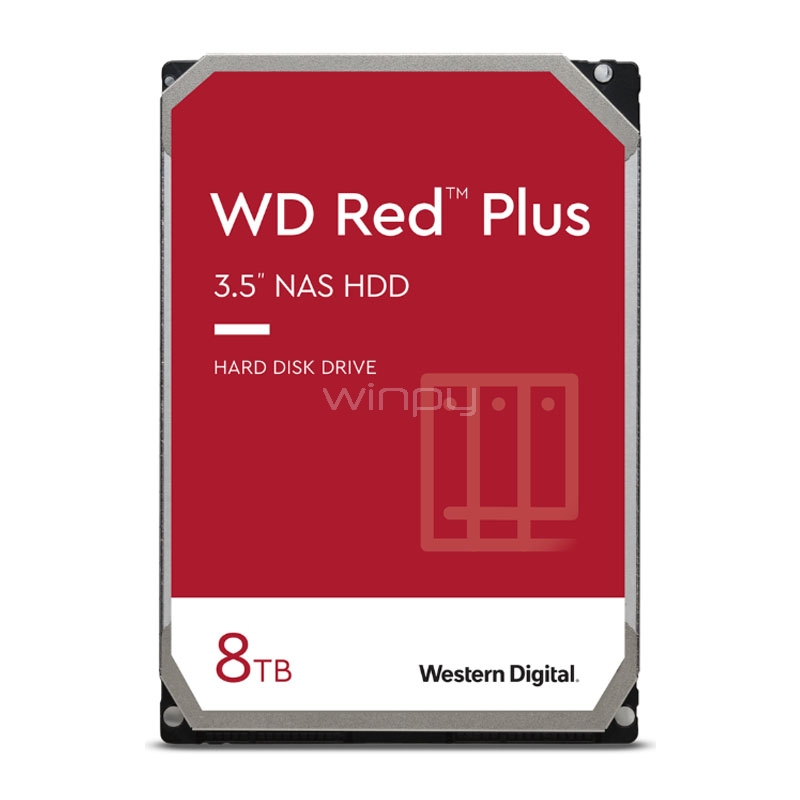 Disco Duro Western Digital Red Plus NAS de 8TB (3.5“, SATA, 7200rpm, 256MB de Caché)