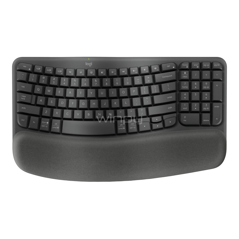 Teclado Logitech Wave Keys (Bluetooth/ Dongle USB, Español, Grafito)