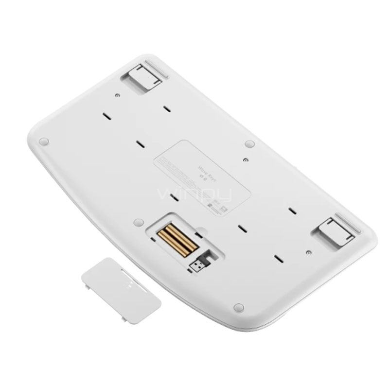 Teclado Logitech Wave Keys (Bluetooth/ Dongle USB, Español, Blanco)