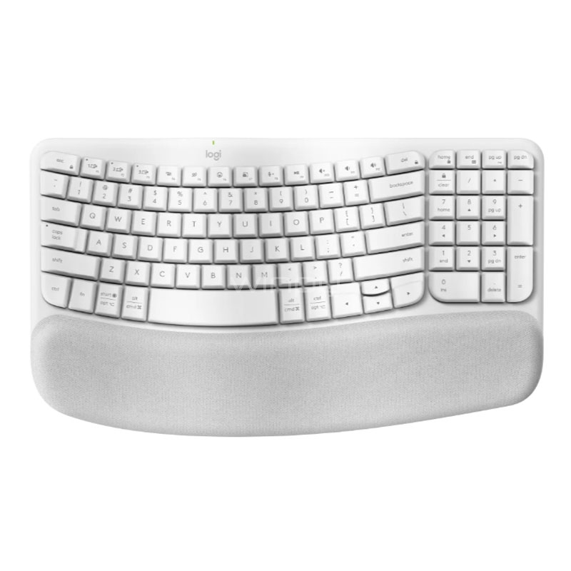 Teclado Logitech Wave Keys (Bluetooth/ Dongle USB, Español, Blanco)