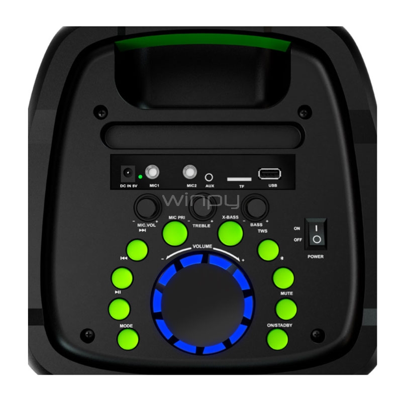Karaoke Klipxtreme BoomFire X TWS (Bluetooth, LED, Negro)