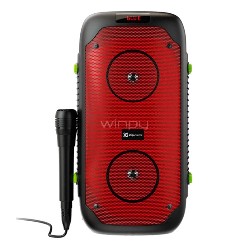 Karaoke Klipxtreme BoomFire TWS (1.200W, Bluetooth, LED, Radio FM, Negro/Rojo)