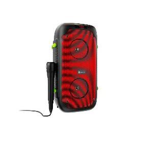 Karaoke Klipxtreme BoomFire TWS (1.200W, Bluetooth, LED, Radio FM, Negro/Rojo)