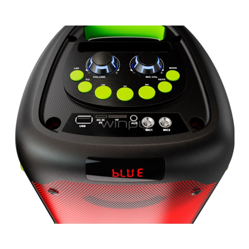 Karaoke Klipxtreme BoomFire TWS (1.200W, Bluetooth, LED, Radio FM, Negro/Rojo)