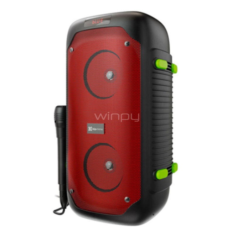 Karaoke Klipxtreme BoomFire TWS (1.200W, Bluetooth, LED, Radio FM, Negro/Rojo)
