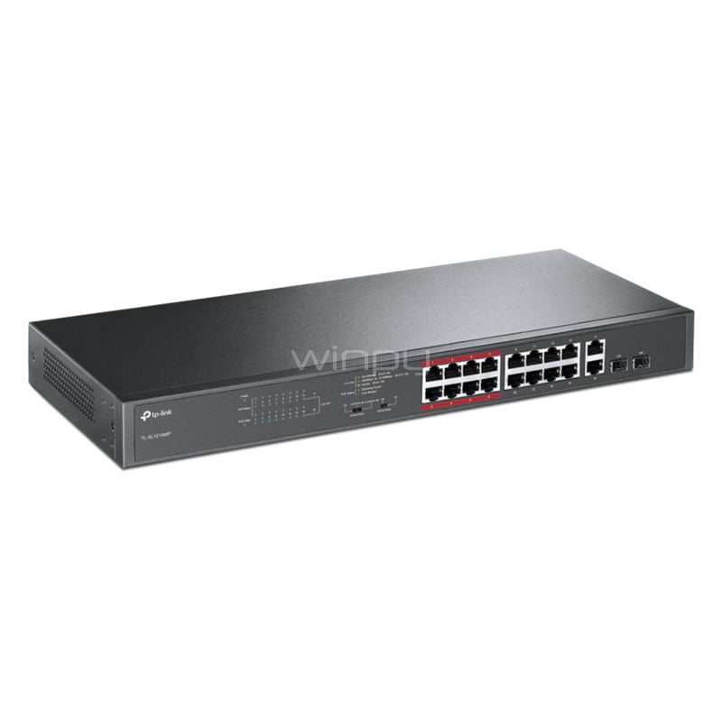 Switch TP-Link TL-SL1218MP  (16 x 10/100 (PoE+) + 2 x 10/100/1000 + 2 x Gigabit SFP )