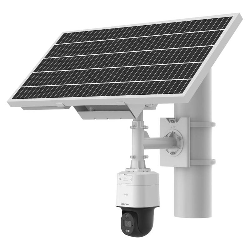 Kit de Cámara Domo Hikvision de Red 4G (Solar, Varifocal, Motorizada, ColorVu 4MP)