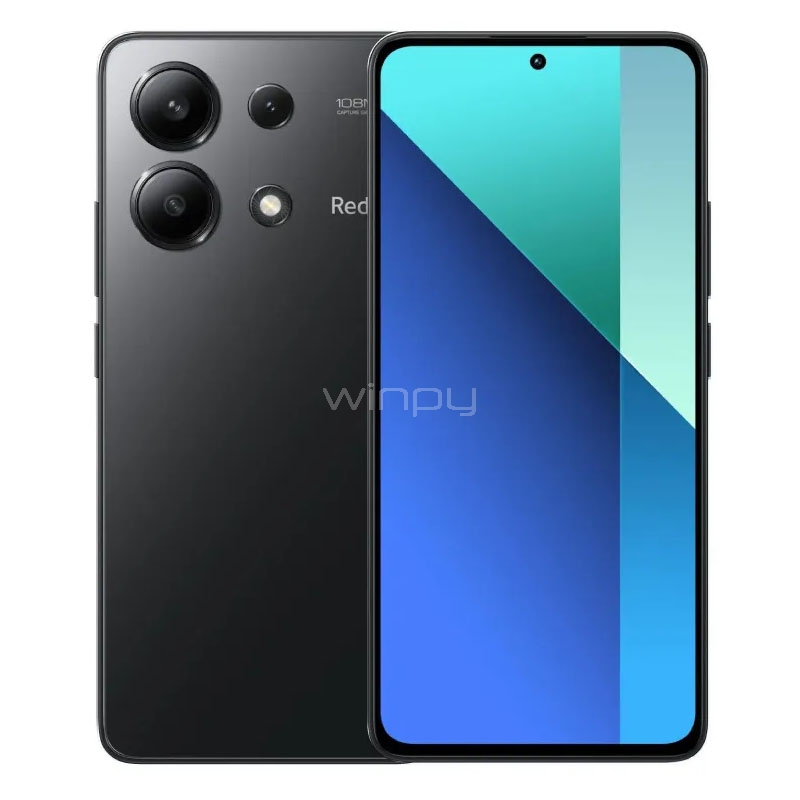 Celular Xiaomi Redmi Note 13 de 6.7“ (OctaCore, 8GB RAM, 256GB Internos, Midnight Black)