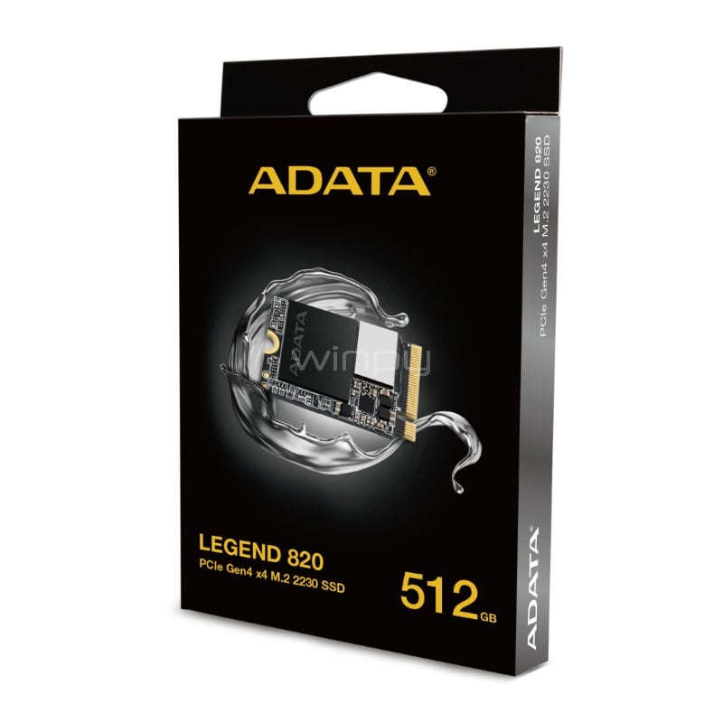Unidad de Estado Sólido ADATA Legend 820 de 512GB (M.2 2230, PCIe 4.0, hasta 5.000MB/s)