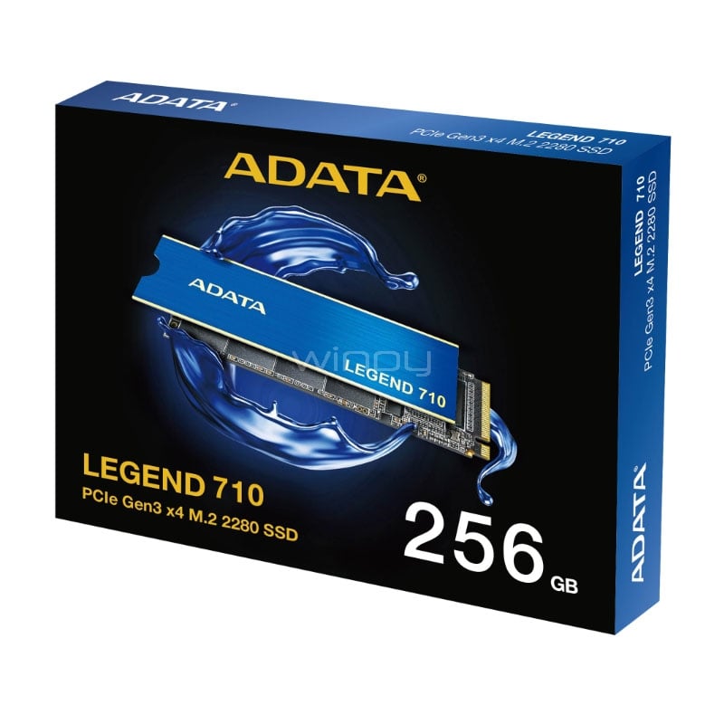 Unidad SSD ADATA Legend 710 de 256GB (NVMe M.2, PCle 3.0, Hasta 2.400MB/s)