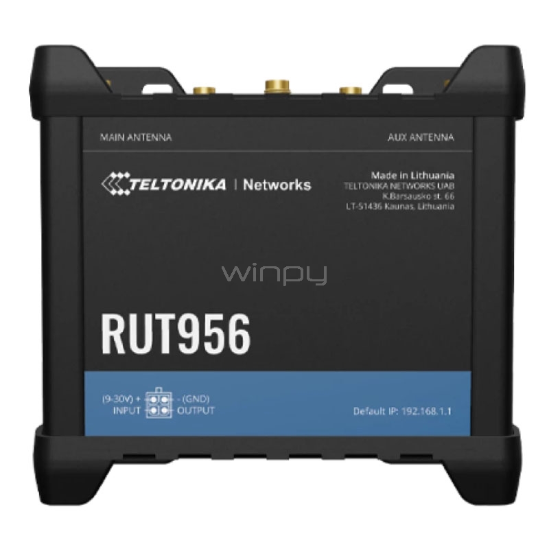 Router Celular Industrial Teltonika RUT956 4G LTE (Cat4, Ethernet, Serie RS232/ RS485, GNSS)
