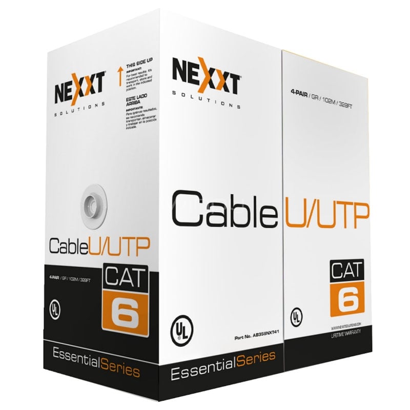 Cable de Red Nexxt de 102 metros (U/UTP, Cat6, 24AWG, Gris)