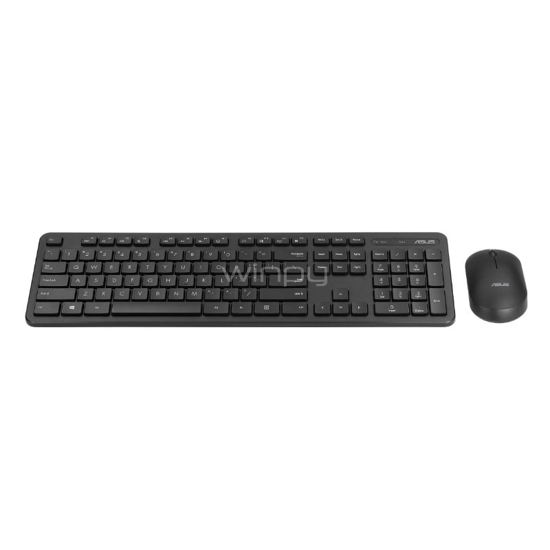 Kit Teclado + Mouse Asus CW100 Inalámbrico (Dongle USB, Negro)