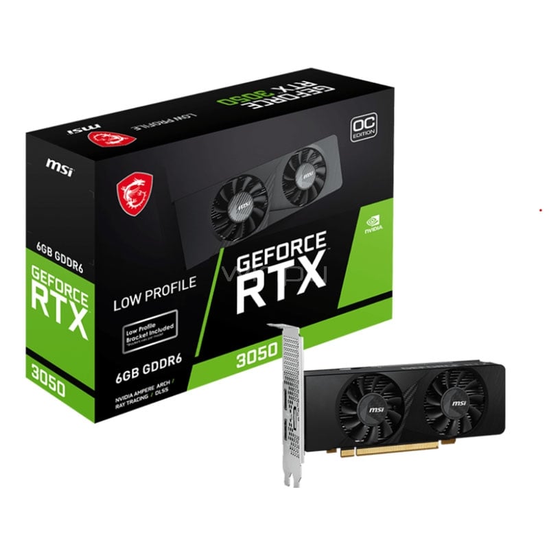 Tarjeta de Video MSI GeForce RTX 3050 LP OC de 6GB GDDR6 RTX
