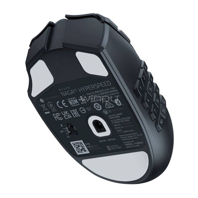 Mouse Gamer Razer Naga V2 Hyperspeed (Bluetooth/Dongle USB, 30.000