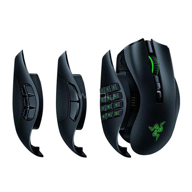 Mouse Gamer Razer Naga V2 Pro (Sensor Focus Pro, Bluetooth/Dongle USB, 30.000dpi, Negro)